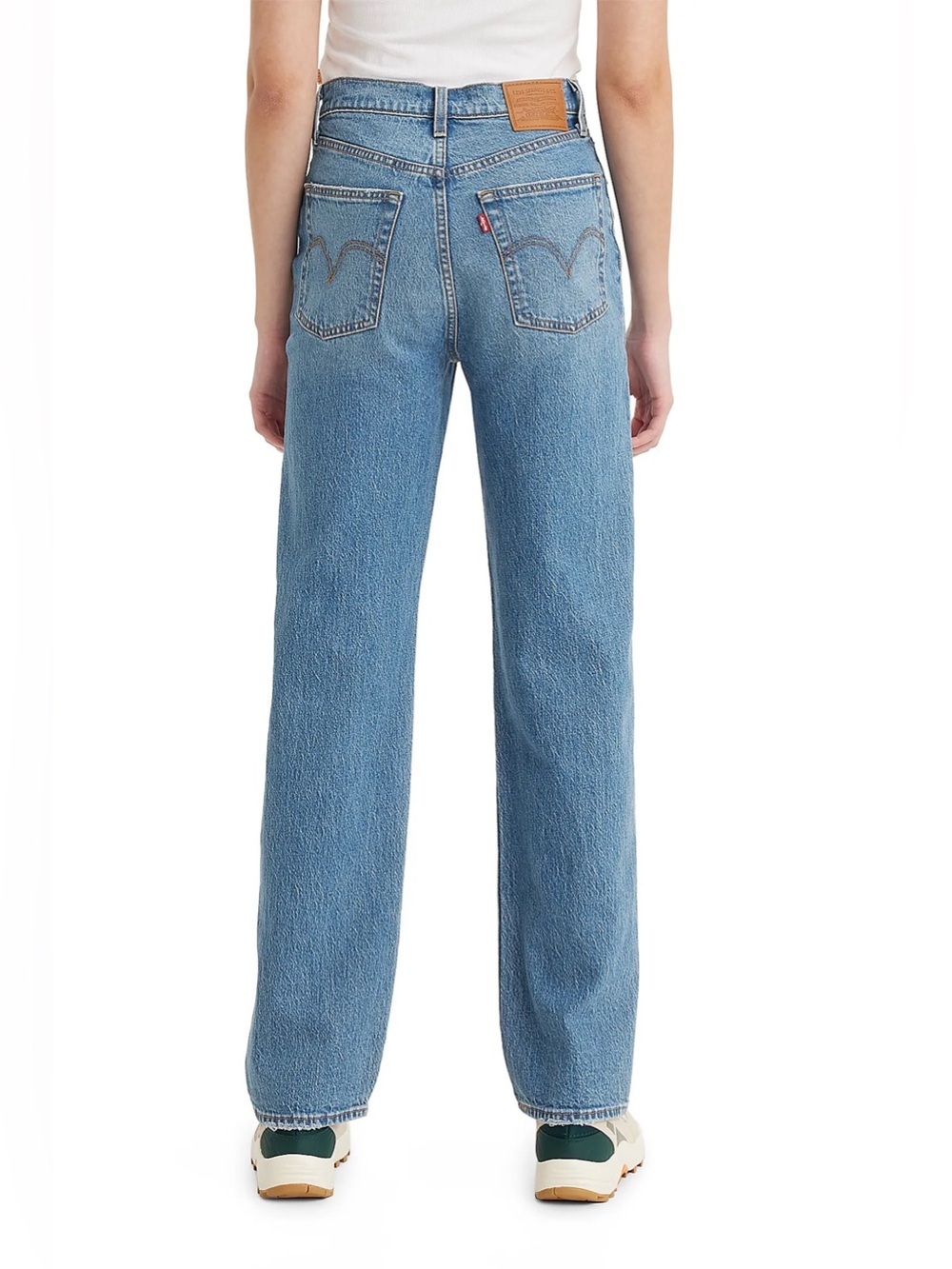 Levi's high-waisted straight-leg light wash jeans